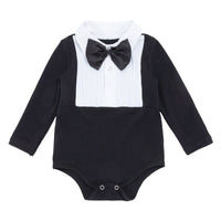 Black long-sleeved romper fake two-piece baby onesies