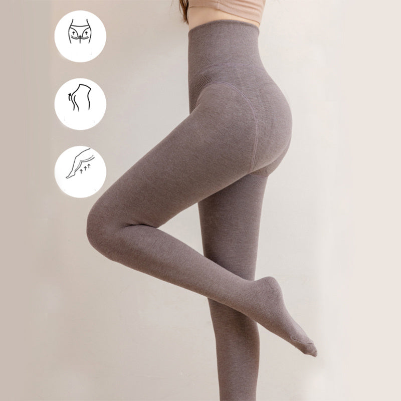 Winter High Waist Leggings With Sock Fashion Slim Pantyhose Warm Thin Legs Pants Women Clothing