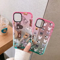 Compatible with Apple , Cute dog gradient phone case