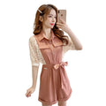 Women's summer floral stitching jumpsuit