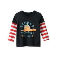 boys fake two-piece children's T-shirt baby clothes