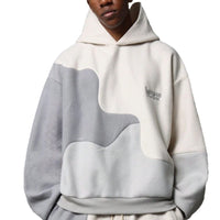 Irregular Patchwork American-Style Retro Unisex Hoodie And Sweatpants Set For Sports