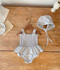 Baby Tank Tops Pure Color Bikini Swimsuit Split