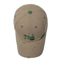 Korean Style Ripped Special Letter Embroidered Baseball Cap Big Brim