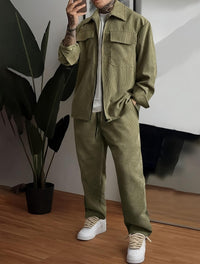 Men's Long Sleeve Lapel Shirt Trousers Suit