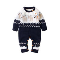 Autumn and winter boys and girls cartoon Christmas elk baby romper