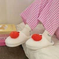 Cute Cartoon Plush Slippers Winter Warm Fleece Shoes Indoor Bedroom Floor Home Slipper For Women