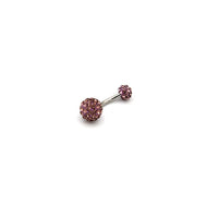 Crystal ball navel ring