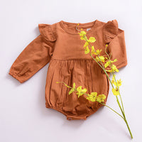 Crissa Romper Pure Cotton Color Small Flying Sleeves One-piece Romper