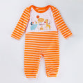 Spring and autumn new baby cotton striped jumpsuit