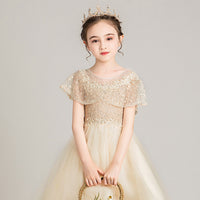 Children's dress new puffy yarn piano costume host