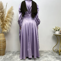 Thick Satin Lace Up Sleeves Elegant Dress