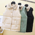 Sleeveless Vest Warm Down Cotton Lamb Wool Vest For Women