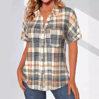 Women's Spring And Summer Women's Clothing Long-sleeved Plaid Shirt