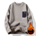 Men's Sweater Round Neck Long Sleeve Sweater Loose Splicing Knitwear Bottoming Top