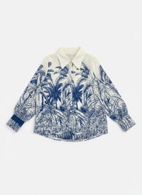 New Retro Casual Womens Loose Effortless Western-Style All-Match Long-Sleeve Shirt