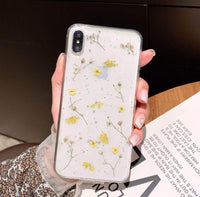Epoxy real flower  case transparent acrylic protective cover