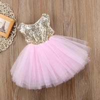 Girls sequined multi-layer mesh dress princess dress