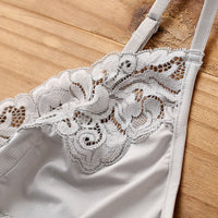Lace deep V backless nightdress