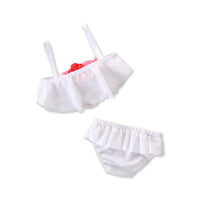 Girl swimsuit white flower swimsuit