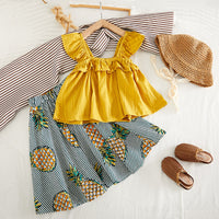 Two piece vest and skirt suit