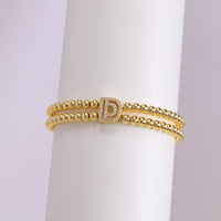 Copper-plated 18k Gold Zircon Bead Bracelet