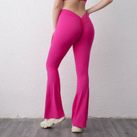 High-waist Quick-drying Fitness Sports Wide Legs Bootcut Trousers