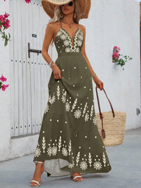 Strap-printed Maxi Dress For Women