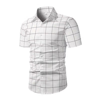 Men's Business Summer Wide Loose Shoulder Short Sleeve Single-breasted Shirt