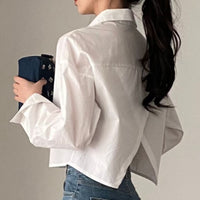 White French Sweet And Spicy Design Sense Niche Back Slit Loose Lapels Short Long Sleeve