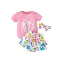 Baby Girl's Short-sleeved Letter Romper Colorful Egg