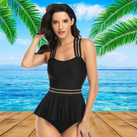 Skirt-style split swimsuit female digital printing