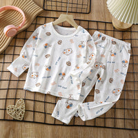 Children's Cotton Homewear Suit Summer Long-sleeve Pajamas Thin