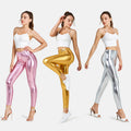 Women's Bronzing Imitation Leather Pants Reflective At Night