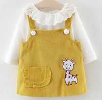 Two-piece embroidered fleece skirt