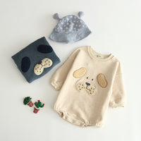 Cute flocking dog climbing suit
