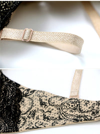 Lace print color blocking large underwear