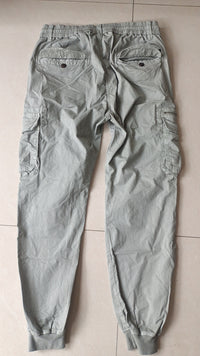 Solid Color Skinny Pants Multi-pocket Men's Working Pants