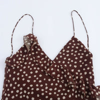 Layered Decorative Polka-Dot Slip Dress