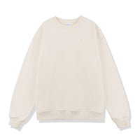 Solid Color Fleece-lined Crew Neck Sweater Men's Loose Heavy Thickening