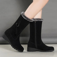 Long Furry Mouth Fleece-lined Martin Boots Autumn And Winter New