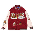 Machine Embroidery Autumn And Winter Menswear Fashion Brand American Stitching PU Leather Sleeve Coat