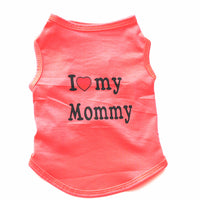 Pet Puppy Clothes Vest Classic Look Love Dad Love Mom