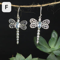 Sterling Silver Natural Crystals Vintage Ethnic Fairy Drop Earrings