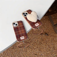 Autumn And Winter Maillard Caramel Plaid Love Bracket