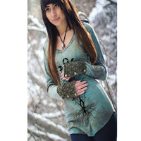 Women's Retro Tree Of Life Printed Long Sleeve
