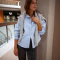 Korean-style Minimalist Fashionable Resort Solid-color Back-button Shirt