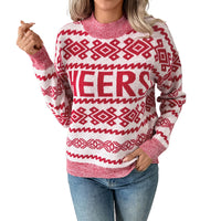 Hot Sale In Europe And America Hot Christmas Letters Crew Neck Pullover Sweater