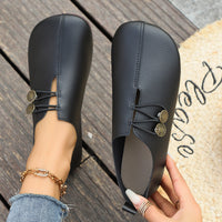 New Soft Leather Casual Autumn Low-cut Simple Plus Size Women's Shoes