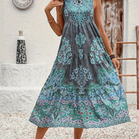 European And American-style Casual Printed Maxi Dress